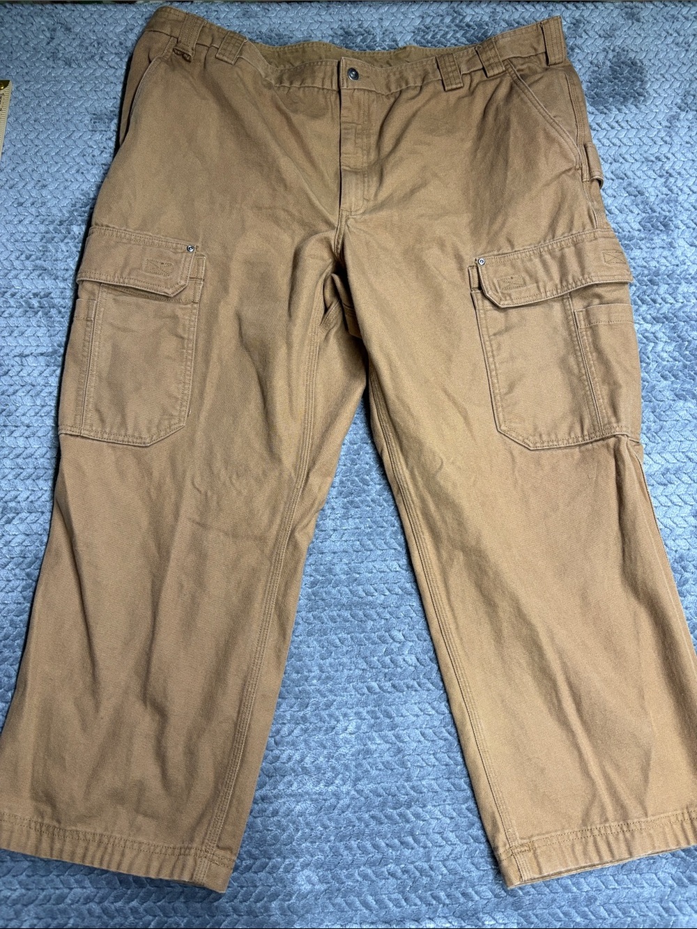 Duluth Trading Co Tan Cargo Work Pants with Multiple Pockets 48x30